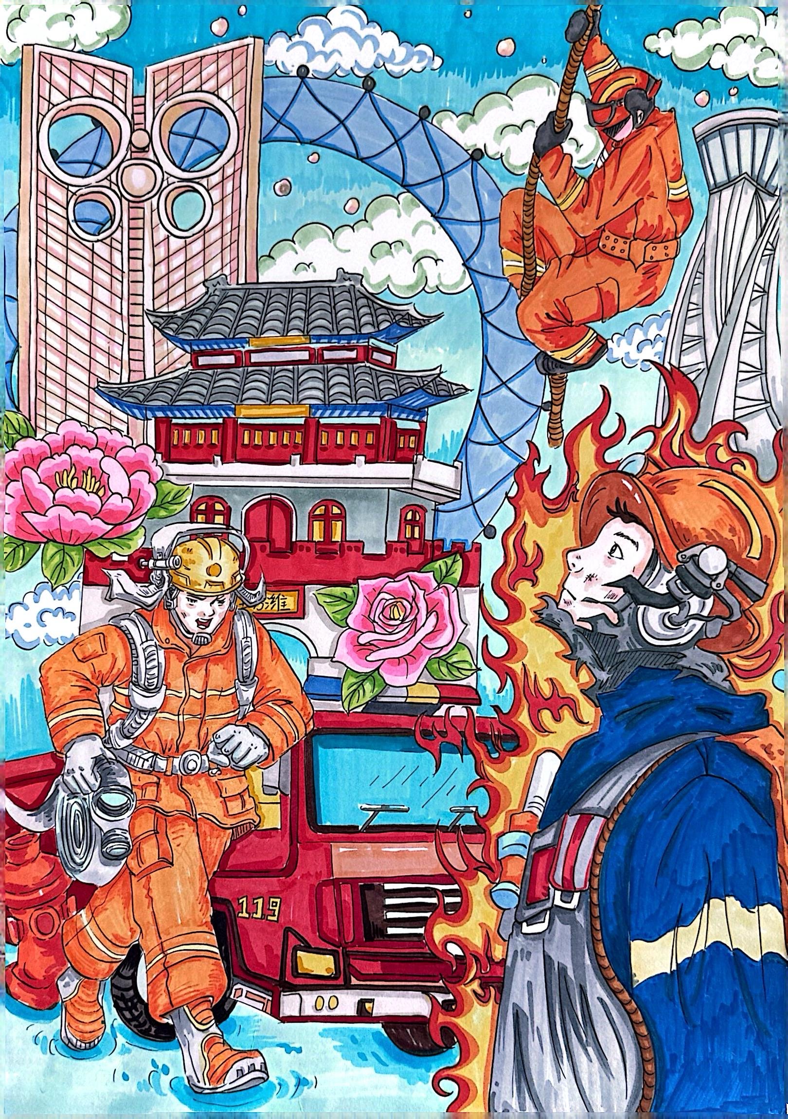 火焰蓝的温暖守护 